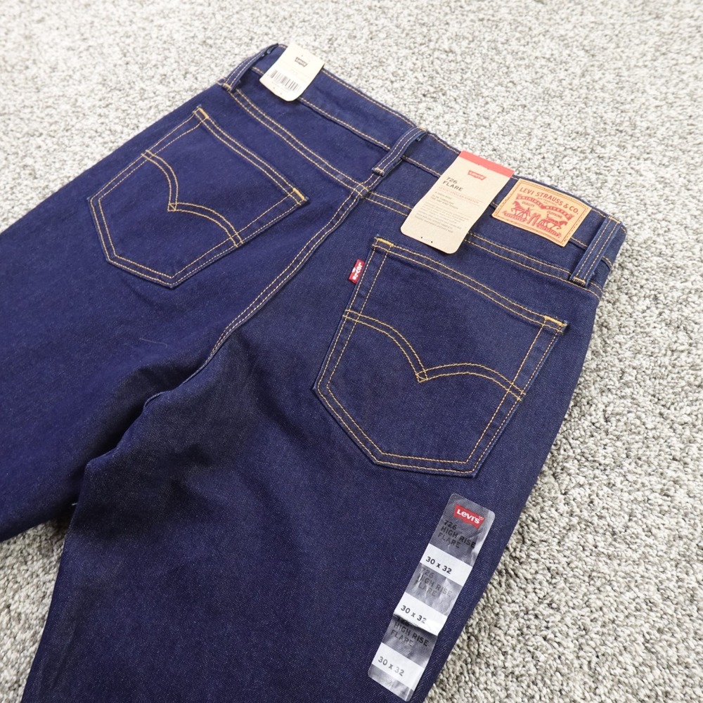 NEW Levis Jeans Womens 30 Dark Blue Denim Pants 726 Flare High Rise Boho Stretch